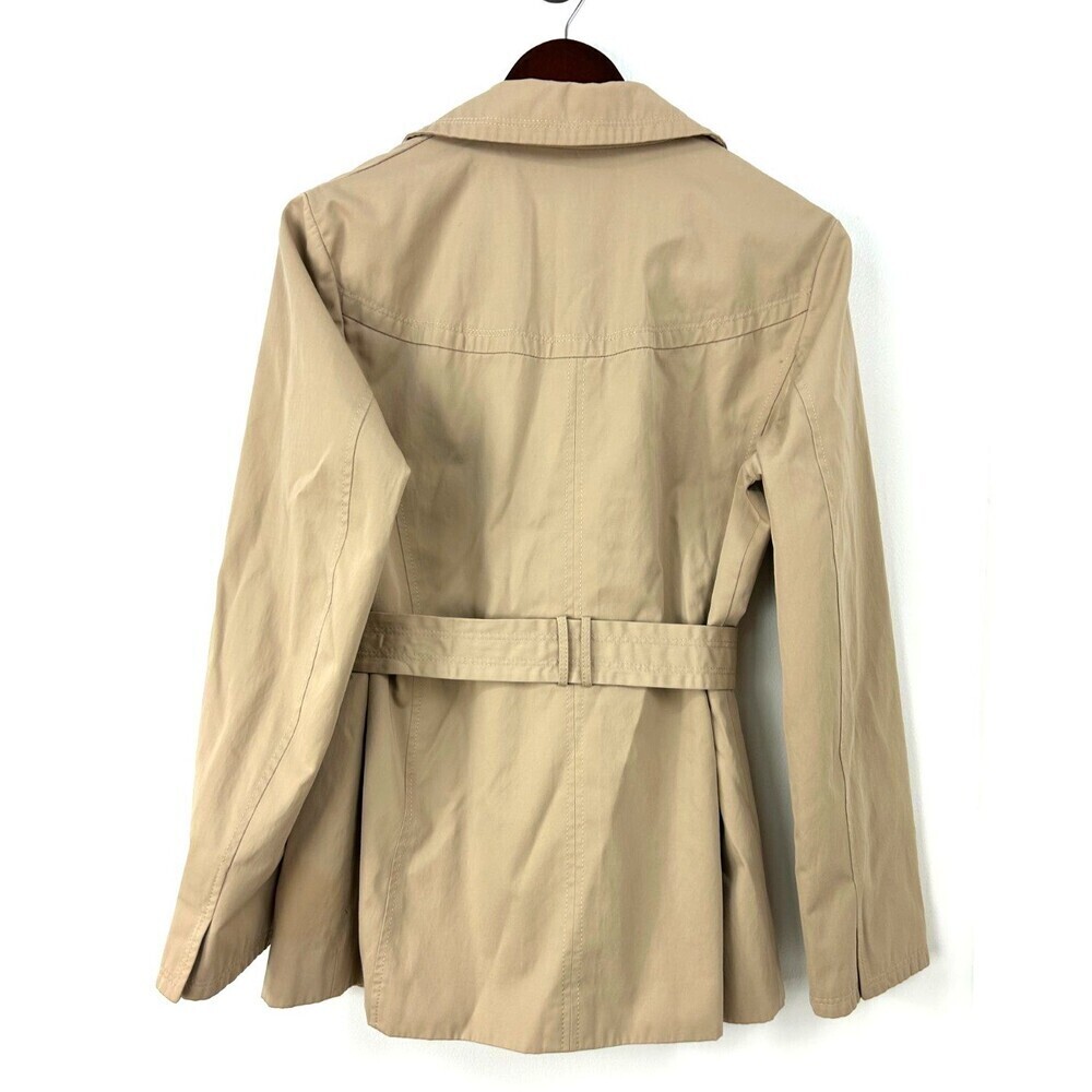 Ellen Tracy Womens Classic Tan Mid Length Trench Coat Small Flaw Sz L 1168N1 - Picture 5 of 12